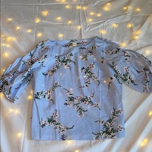Blue floral blouse